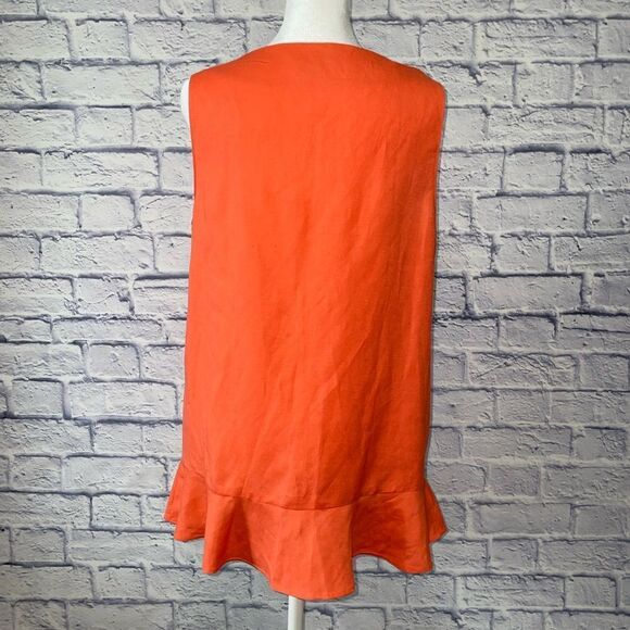 Ann Taylor linen sleeveless lace up peplum top NWT - Picture 4 of 12